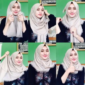 Tutorial Hijab Pashmina Satin Simple Dan Mudah